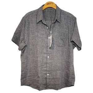 NWT JINIDU Men's Short Sleeve Buton Shirt Size Large